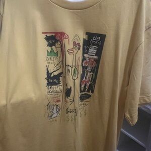 NWT Uniqlo UT Archive Graphic T-Shirt Jean-Michel Basquiat Yellow Size Large